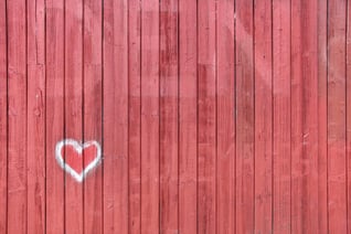 red-boards-with-heart-painting
